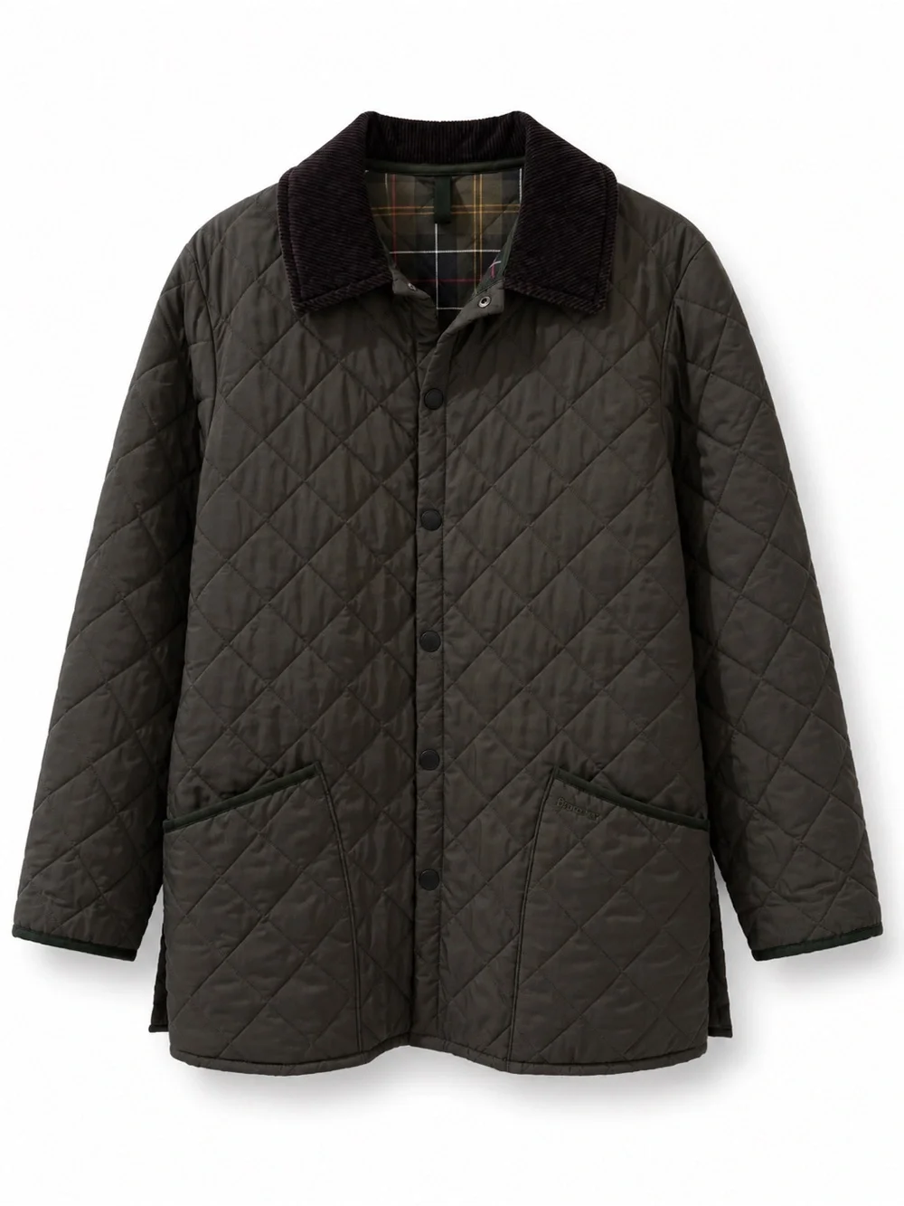 Barbour Classic Eskdale D892 Quilted Green Jacket Corduroy Made in England Med